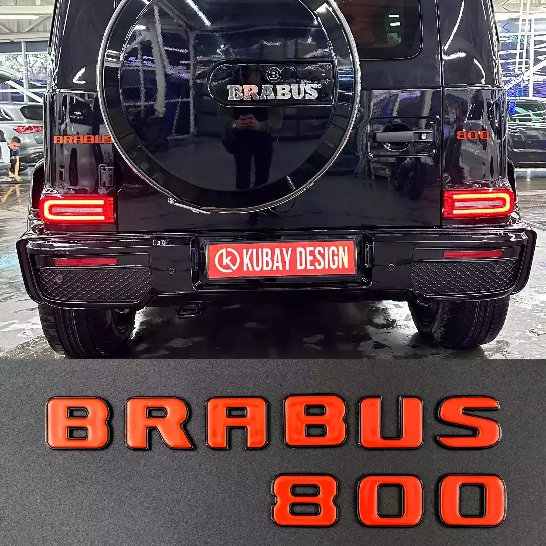 BRABUS 800 EMBLEMAT LOGO POMARAŃCZOWY METALIK DO MERCEDES-Benz W463A W464 G-CLASS BRABUS 800