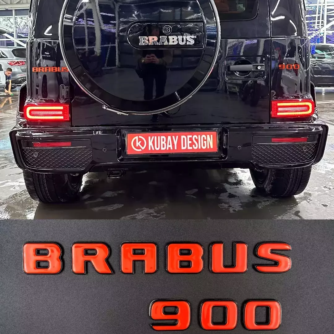 BRABUS 900 EMBLEMAT LOGO POMARAŃCZOWY METALIK DO MERCEDES-Benz W463A W464 G-CLASS BRABUS 900