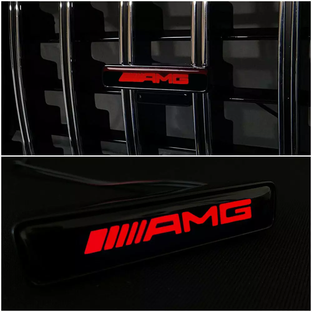 Emblemat na grilla AMG czerwony LED do Mercedes W463 G Wagon G63 G500 G55