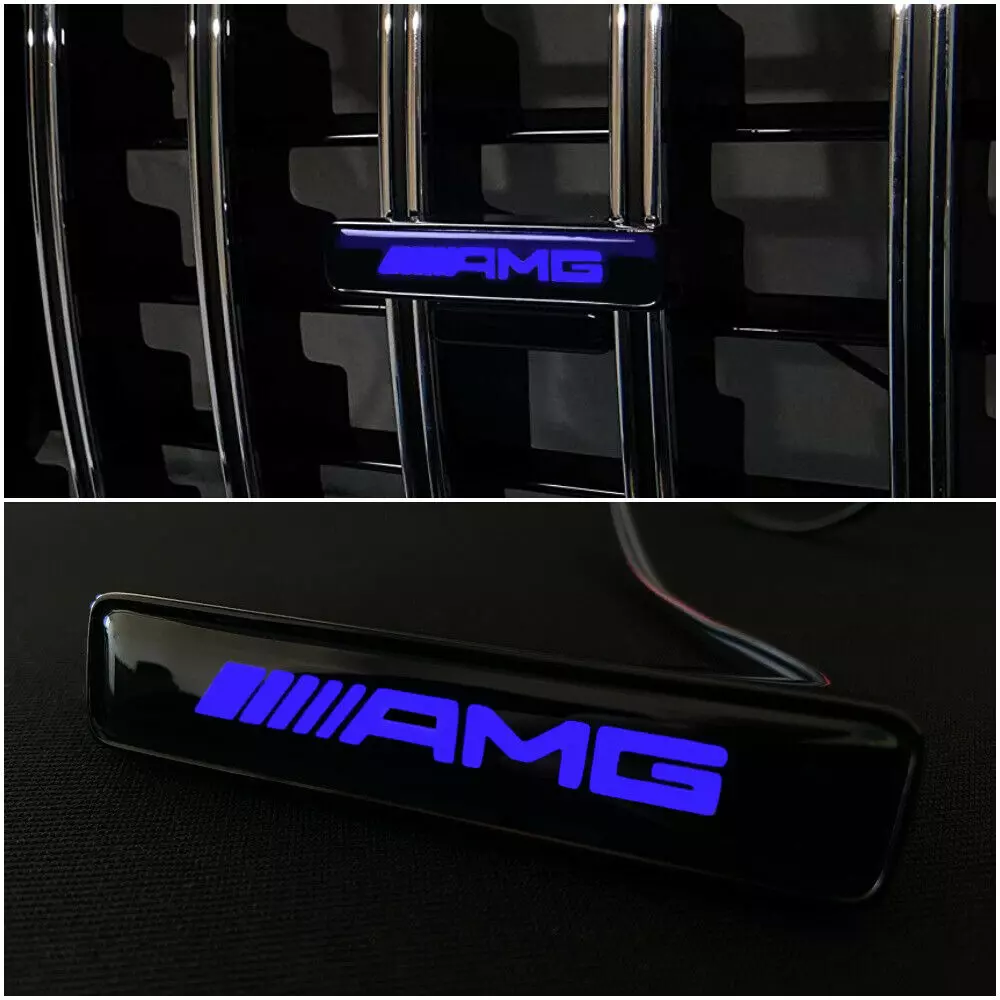 Emblemat na grilla AMG granatowy LED do Mercedes W463 G Wagon G63 G500 G55