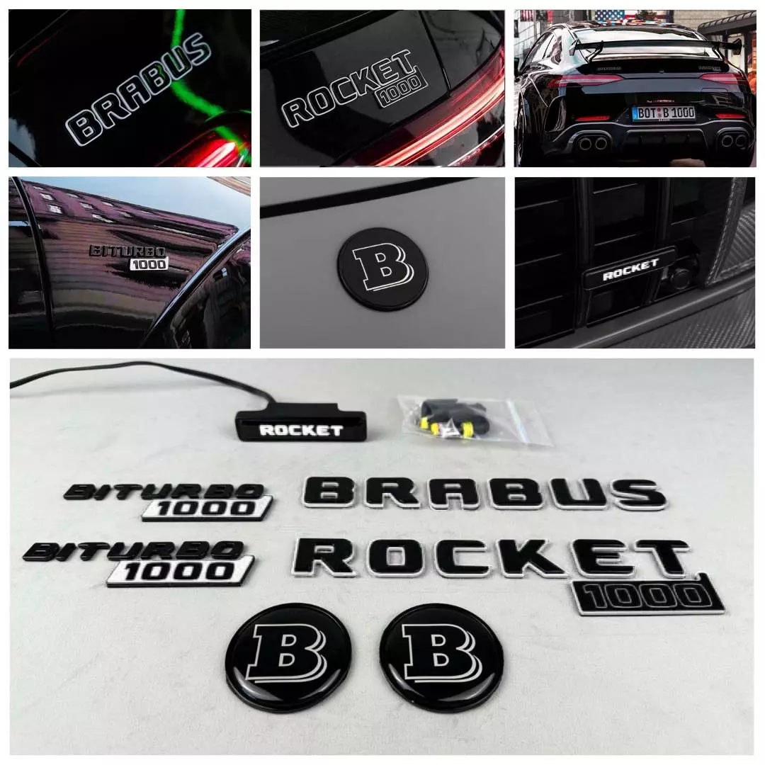 Zestaw emblematów Rocket Brabus 1000 1 z 25 do Mercedes-Benz GT 2024