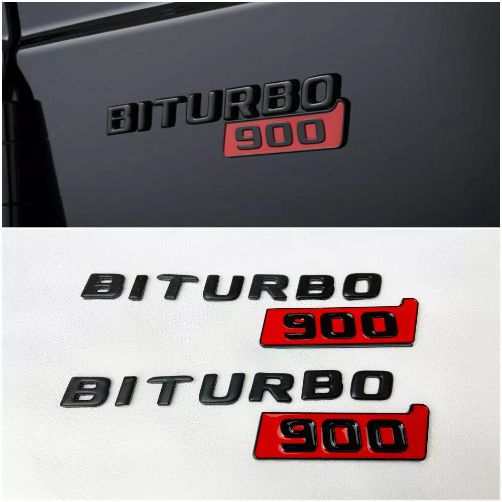 Mercedes S E C G GT Brabus Biturbo 900 Metaliczny zestaw emblematów z logo ABS